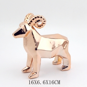 figuras de ciervos de cerámica rosa oro