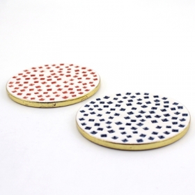 juego de mesa de cerámica cuadrado con borde de oro