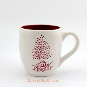 taza de vacaciones de Navidad cerámica rojo