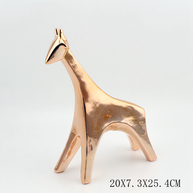 ceramic giraffe figurine rose gold