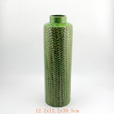 lime green ceramic vase