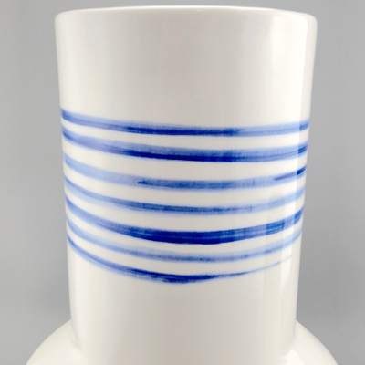 ceramic white and blue vase