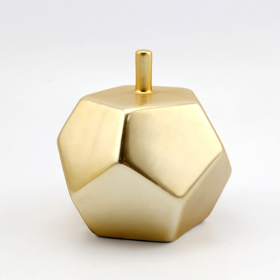artificial golden ceramic apple sculpture
