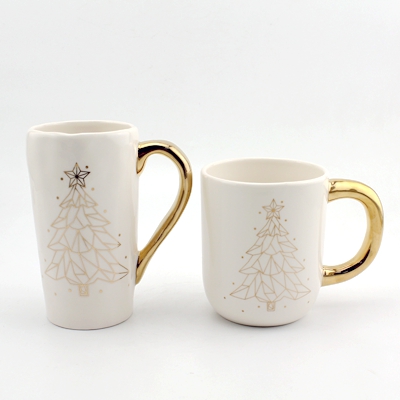 gold ceramic xmas mug