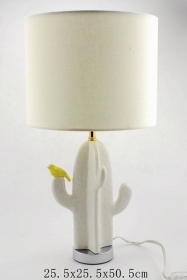 lámpara de mesa de cactus de cerámica