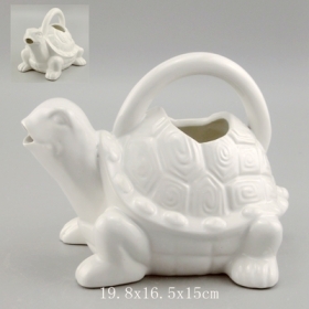 lanzador de plantador de tortuga hecha a mano lanzador de cerámica de tortuga blanca